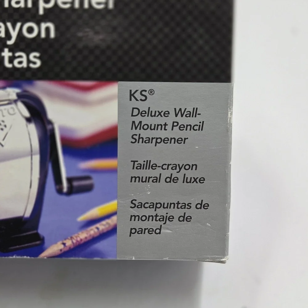 VTG 2003 X-ACTO BOSTON KS DELUXE PENCIL SHARPENER WALL MOUNT MANUAL CHROME NIB